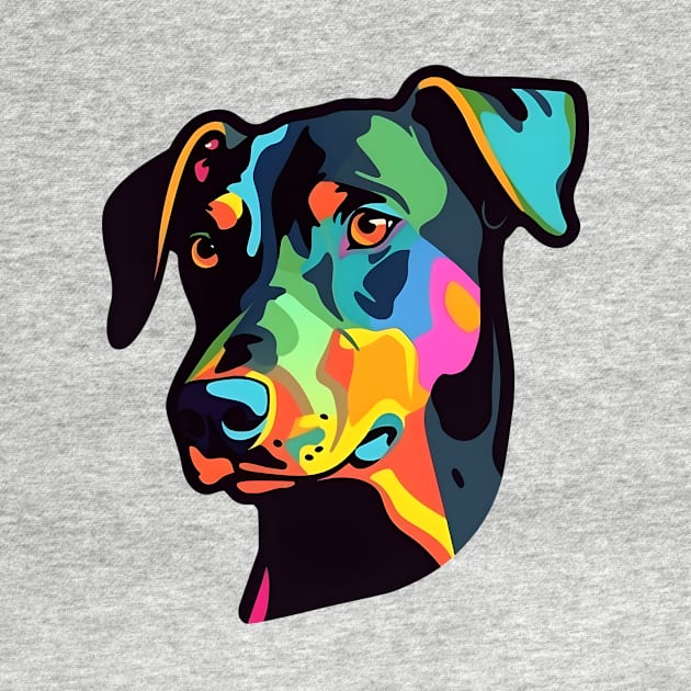 Pop Culture Dobermann Doggy Sticker by PrintifyBGD